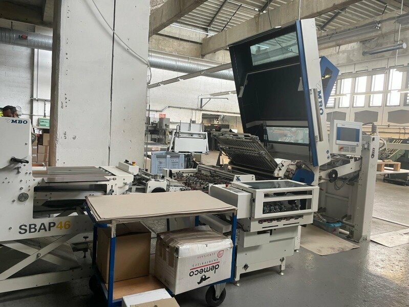 MBO M80-1-80/4 – Automatic Folding Machine with Pallet Feeder and Vertical Stacker Delivery